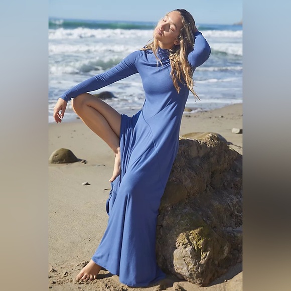 Free People Pescado Maxi Dress Blue - Picture 2 of 10